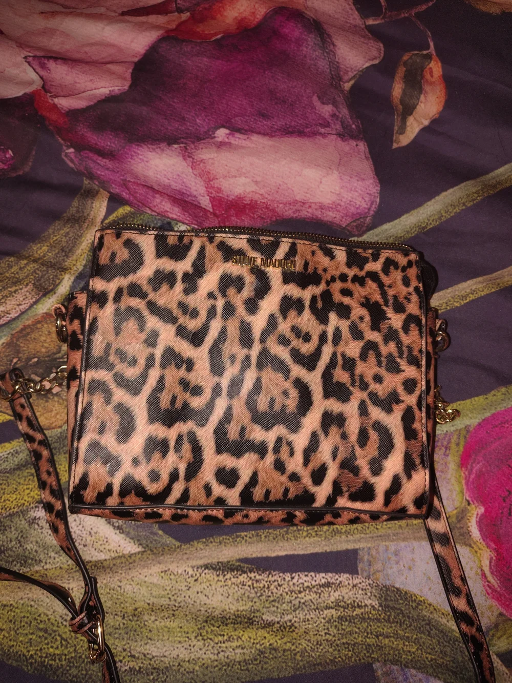 Steve Madden Leopard-Print Crossbody Bag in Brown and Black